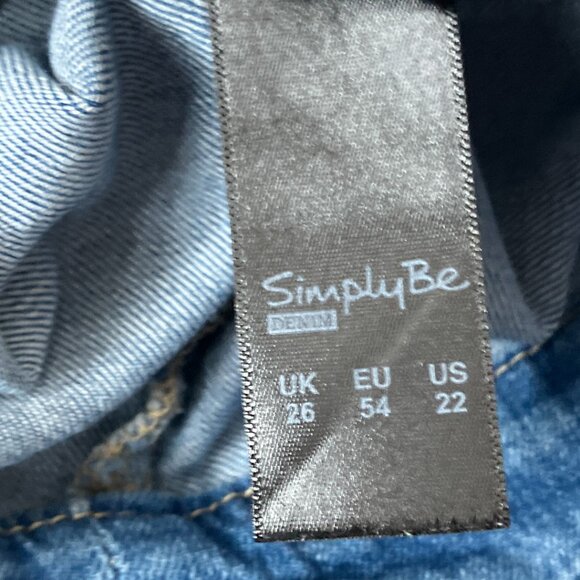 ASOS Simply Be Denim Plus Size US 22 UK 26 Western Cotton Stretch Denim Jacket - Picture 9 of 10